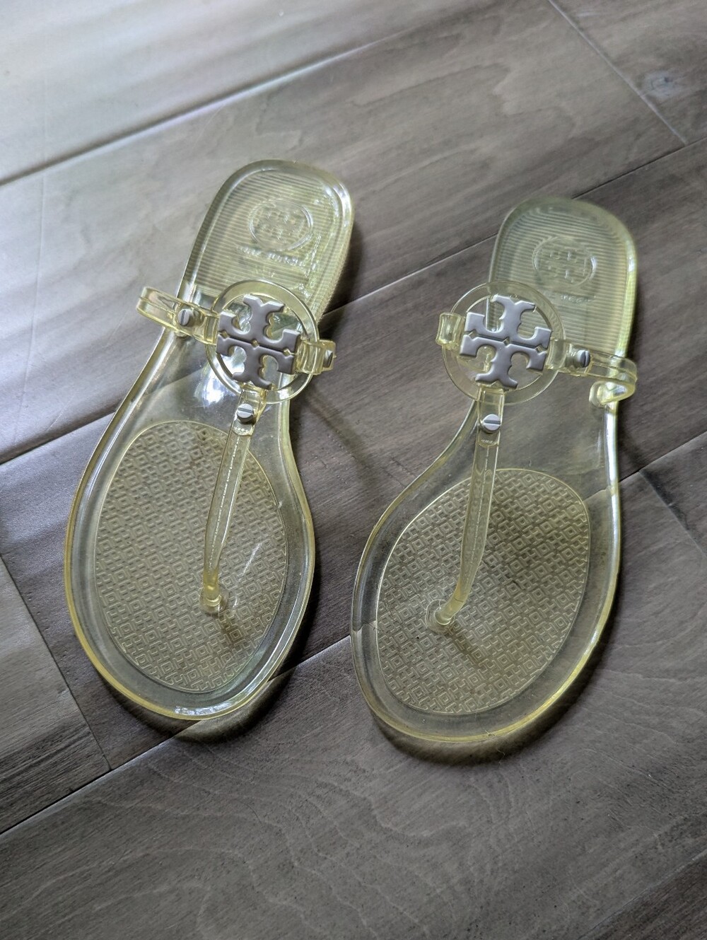 Tory Burch Clear Yellow Miller Jelly Sandals